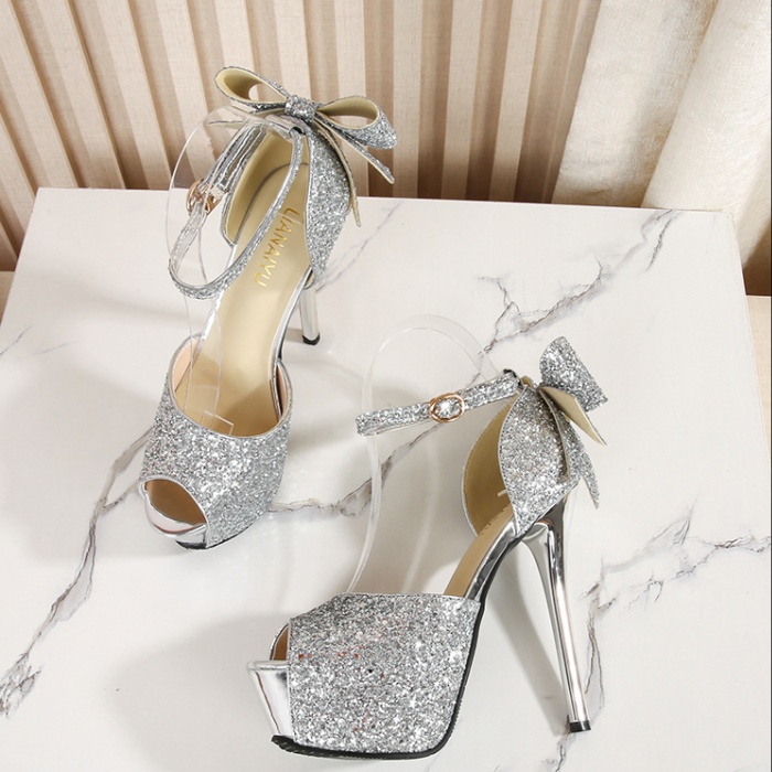 Banquet sequins platform bride wedding shoes for women