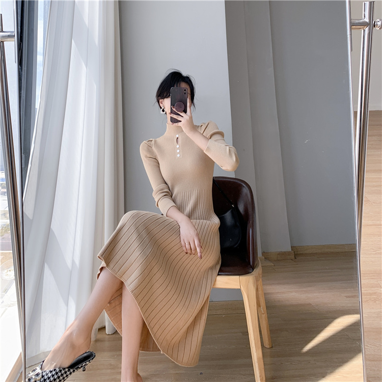 Exceed knee overcoat sweater dress for women