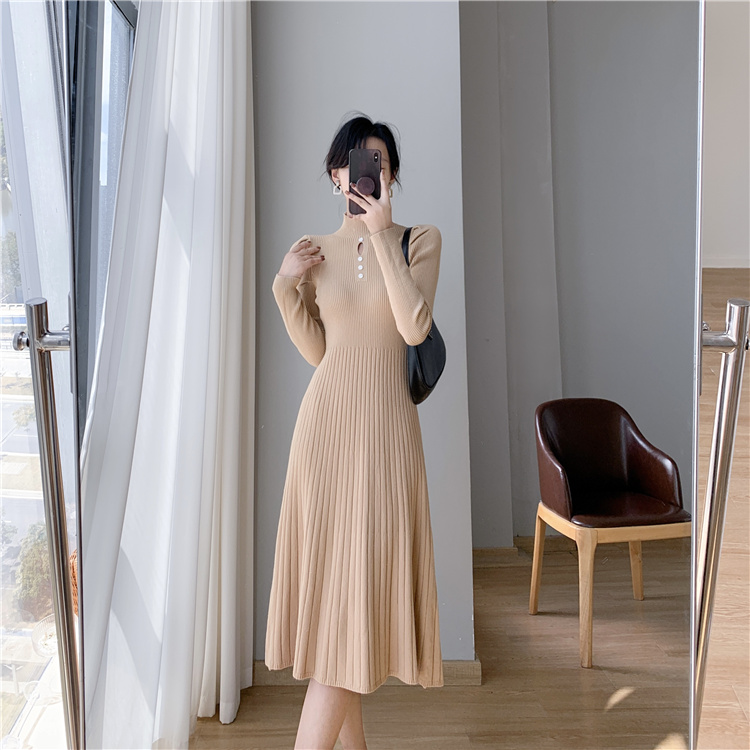 Exceed knee overcoat sweater dress for women