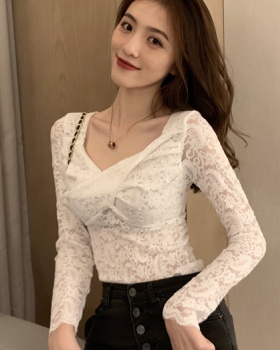 All-match retro lace temperament bottoming shirt