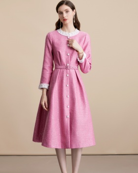 France style slim with belt retro elegant chanelstyle dress