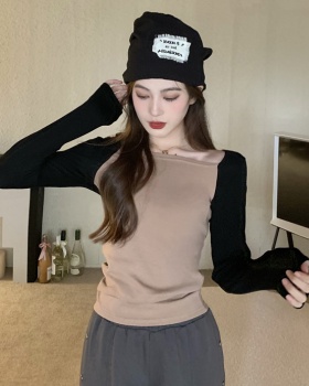 Elasticity cozy slim soft mixed colors T-shirt