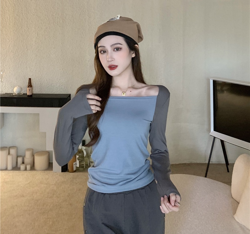Elasticity cozy slim soft mixed colors T-shirt