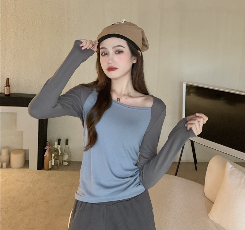 Elasticity cozy slim soft mixed colors T-shirt