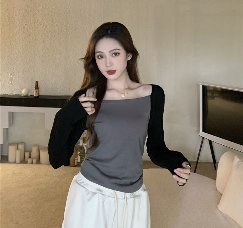 Elasticity cozy slim soft mixed colors T-shirt