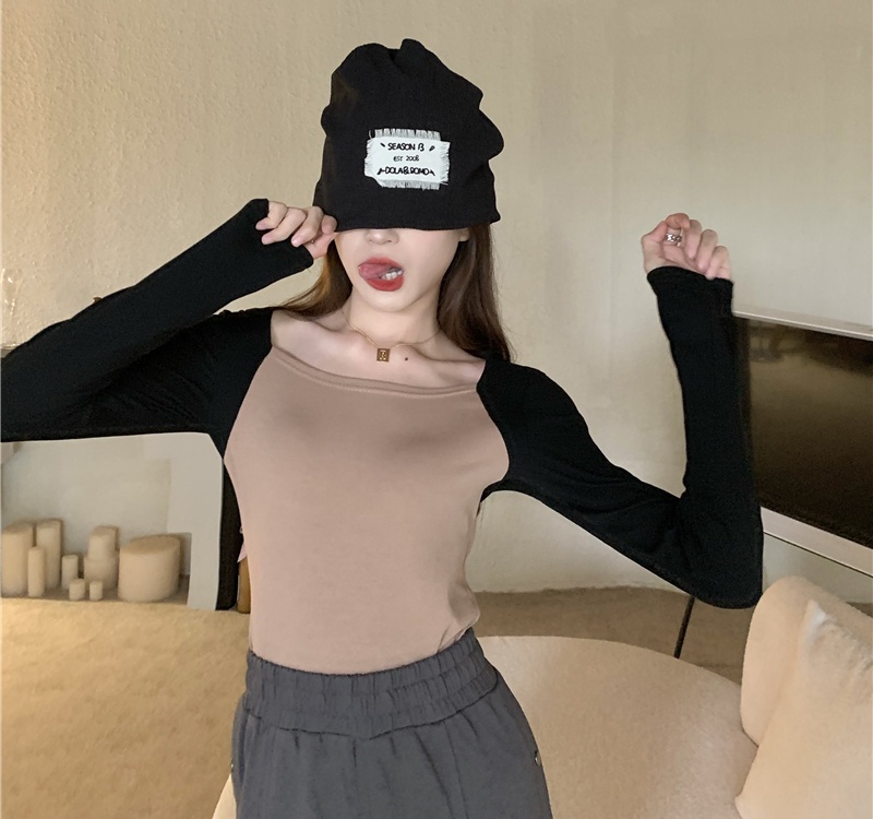 Elasticity cozy slim soft mixed colors T-shirt