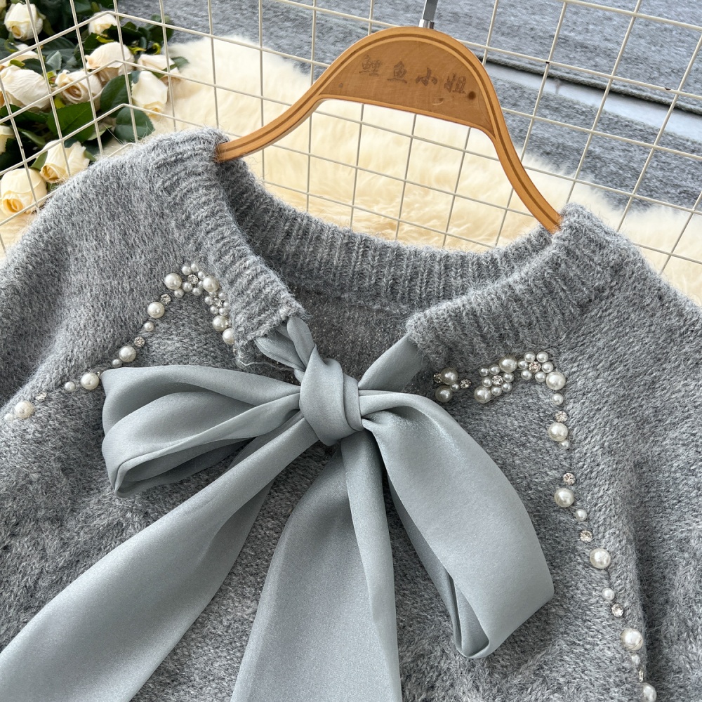 Sweet sweater autumn skirt 2pcs set for women