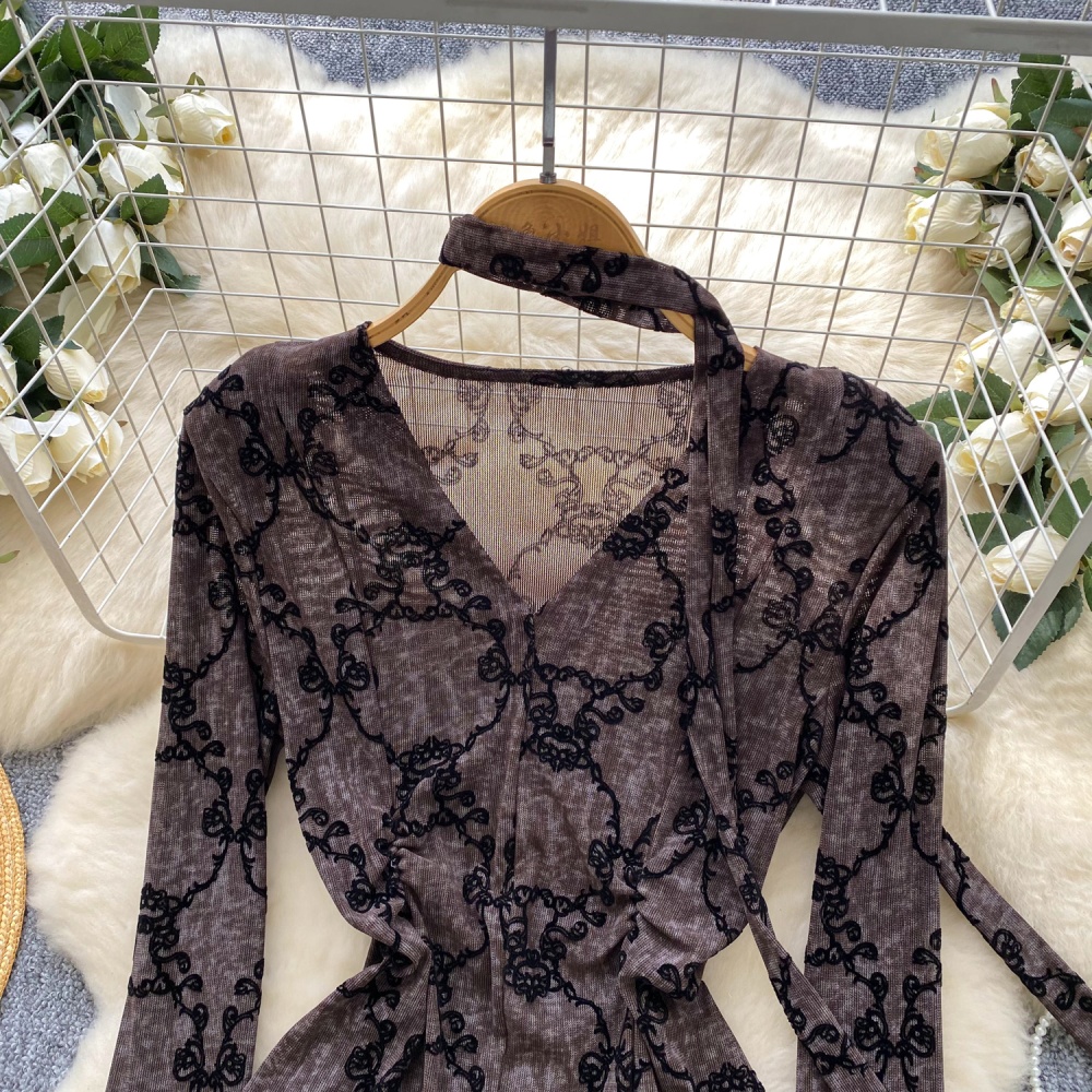 France style all-match T-shirt autumn gauze shirt for women