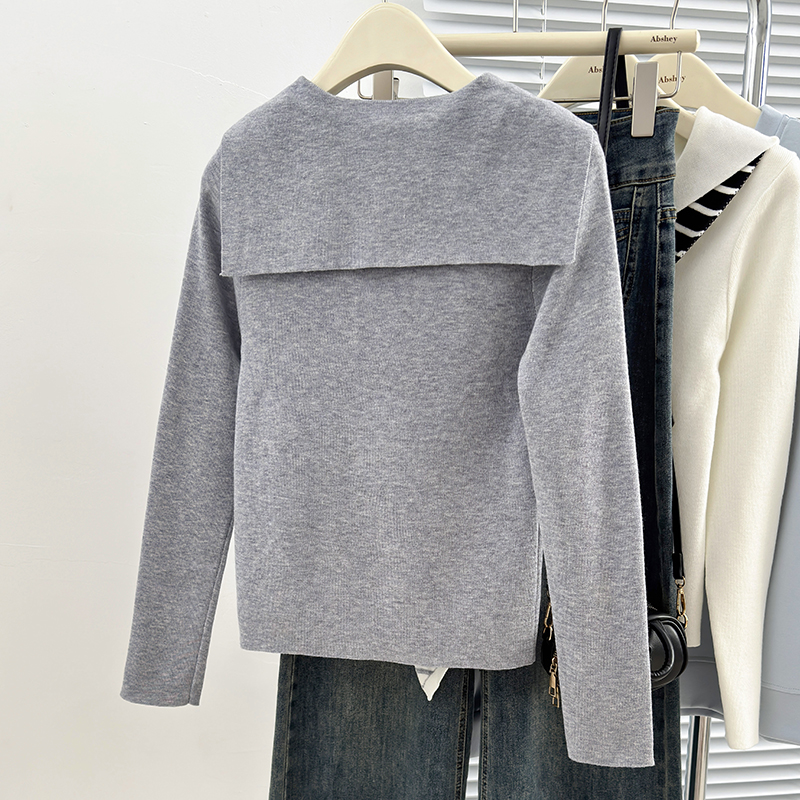 Thin high stripe tops Korean style T-shirt for women