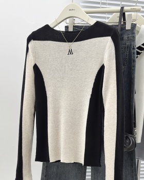 Mixed colors long sleeve tops autumn and winter T-shirt