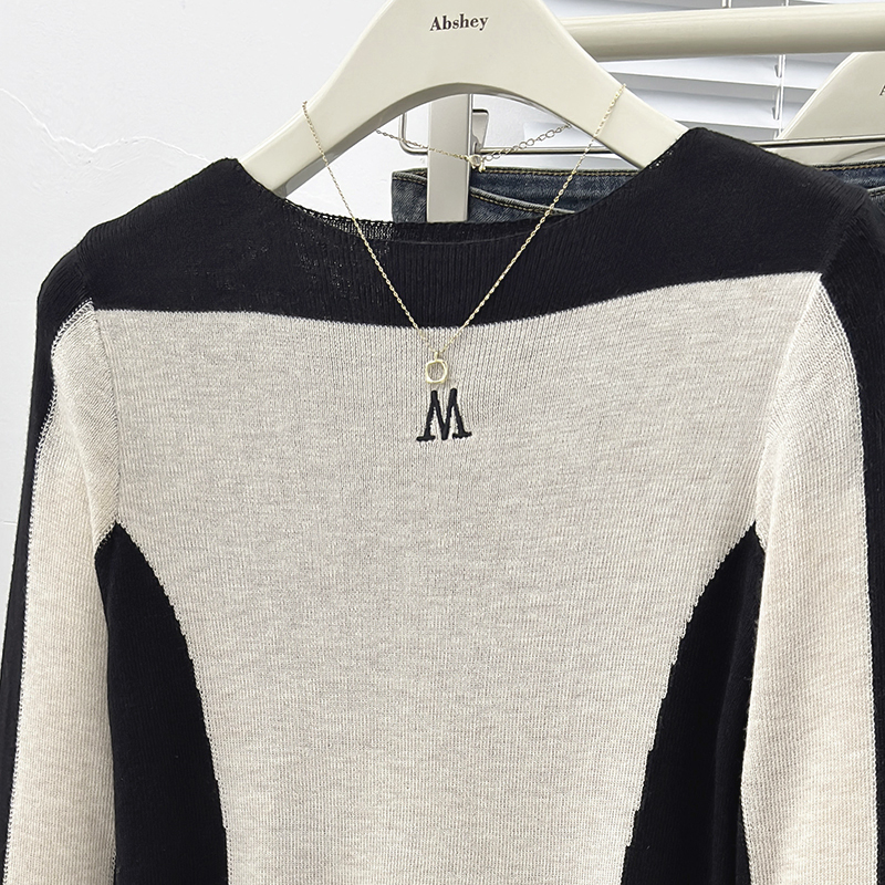 Mixed colors long sleeve tops autumn and winter T-shirt