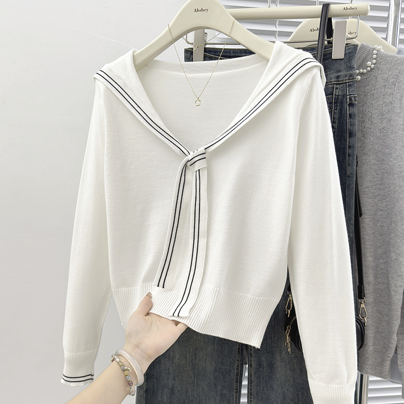 Autumn college style tops long sleeve sweater for women