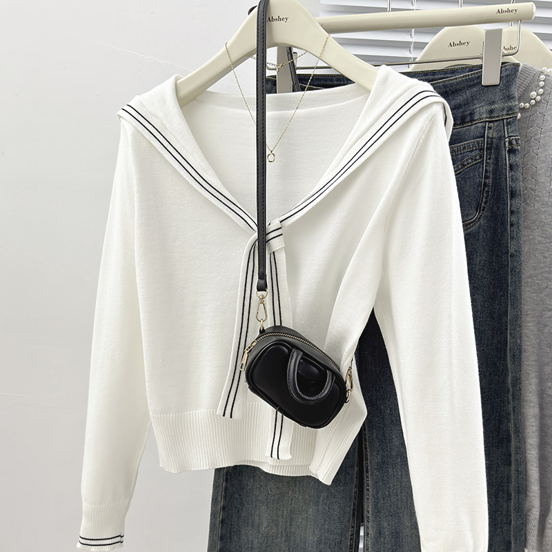 Autumn college style tops long sleeve sweater for women