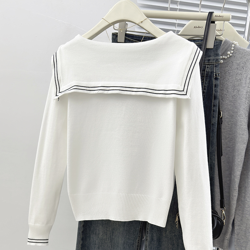 Autumn college style tops long sleeve sweater for women
