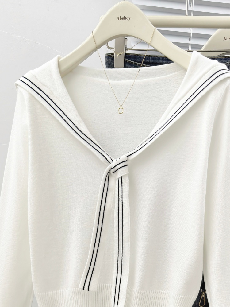 Autumn college style tops long sleeve sweater for women