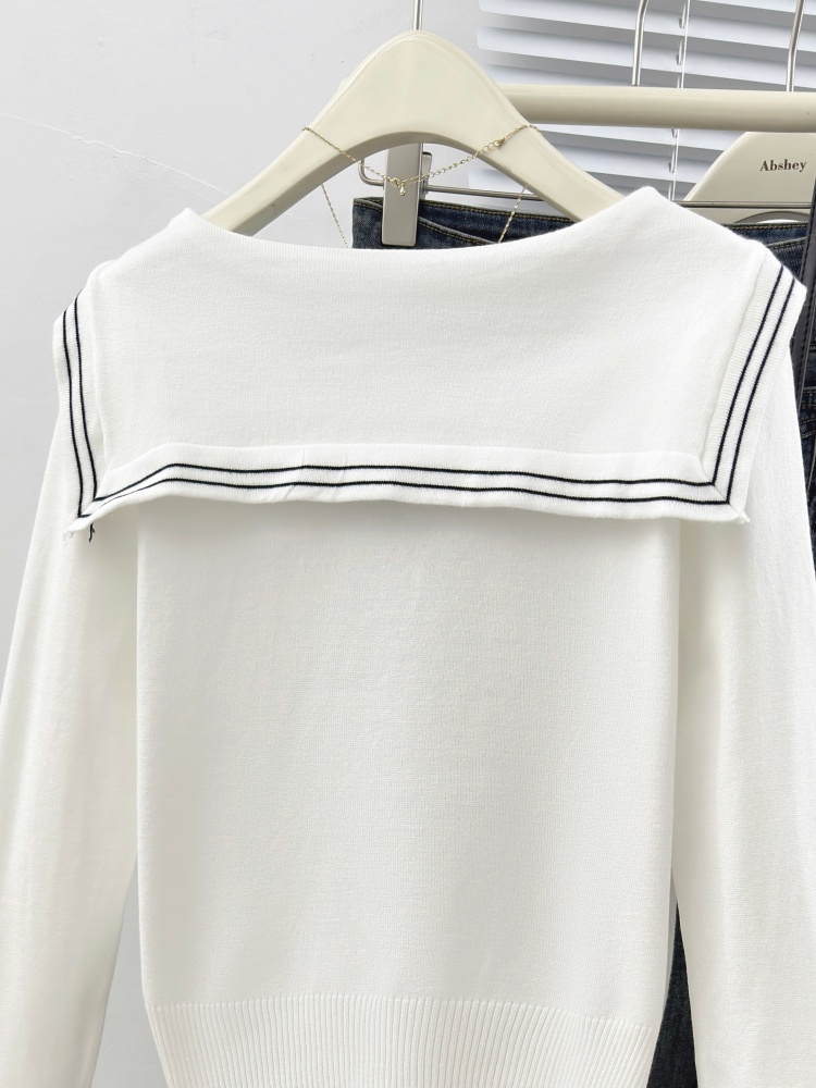 Autumn college style tops long sleeve sweater for women