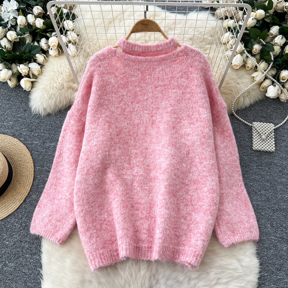 Halter sleeveless coat tender loose sweater a set