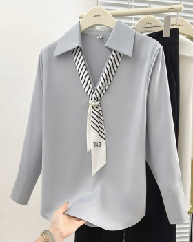 Autumn profession tops streamer satin shirt