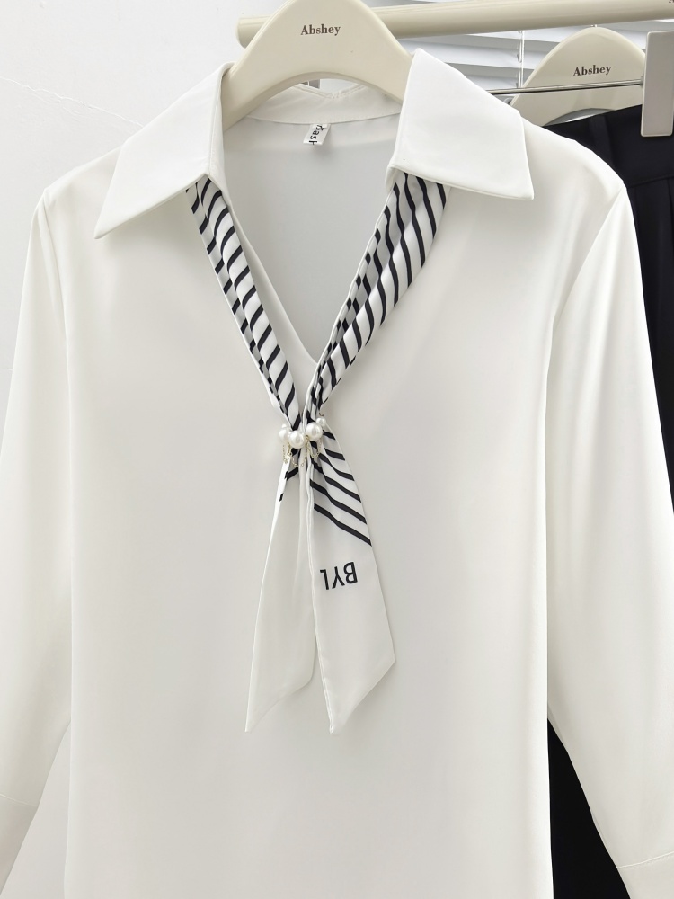 Autumn profession tops streamer satin shirt