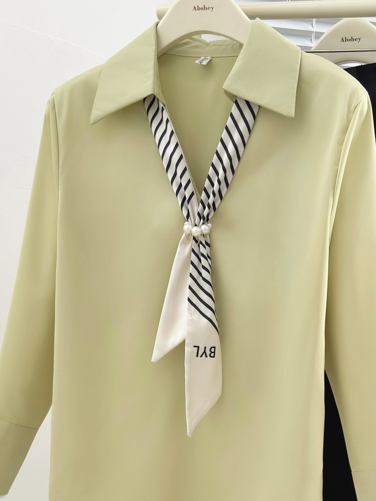 Autumn profession tops streamer satin shirt