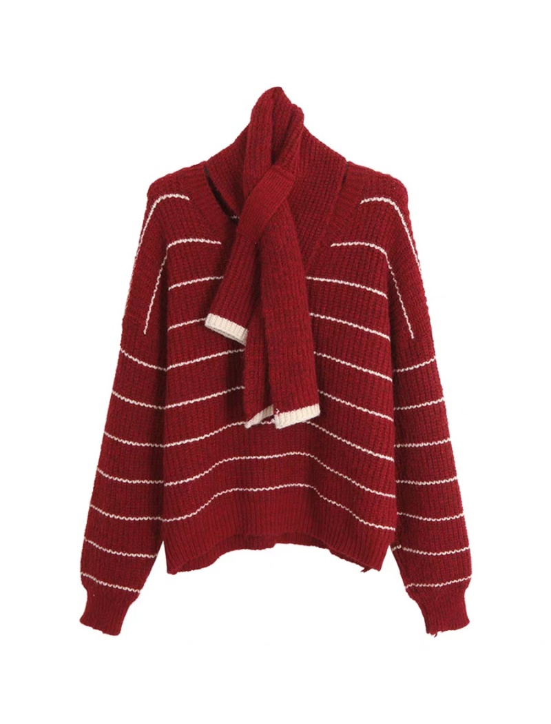 Stripe autumn and winter cardigan Korean style tops