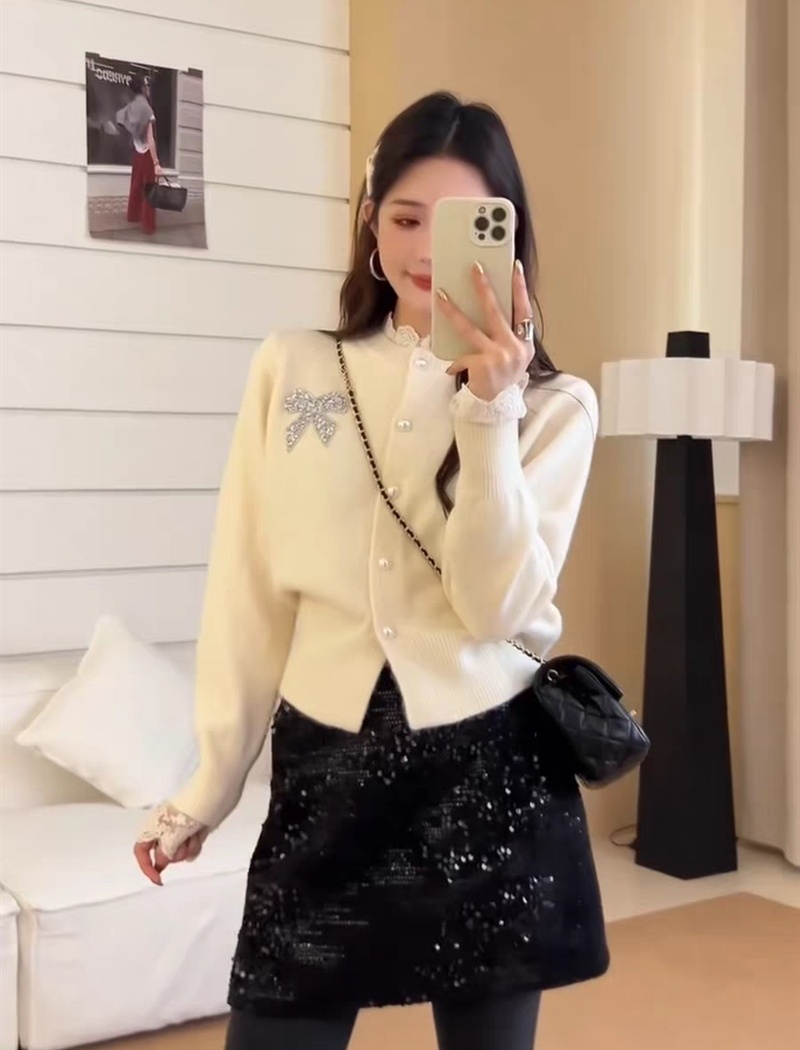 Lace cardigan sweet style sweater for women