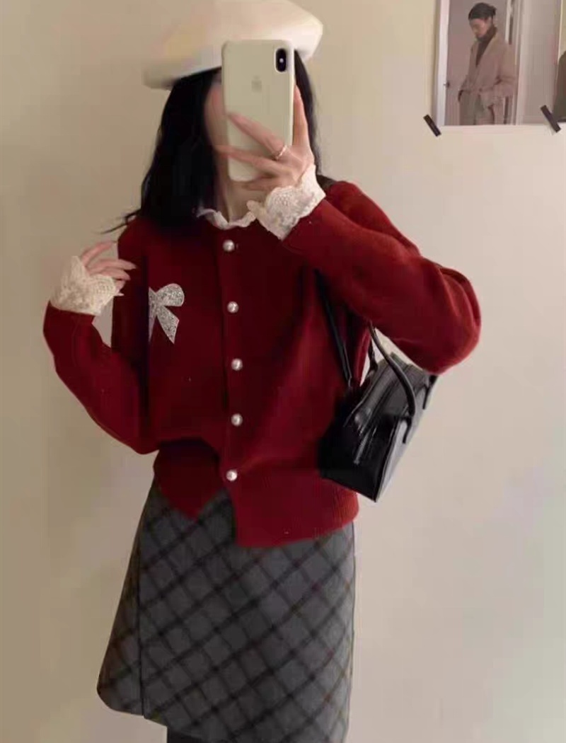 Lace cardigan sweet style sweater for women