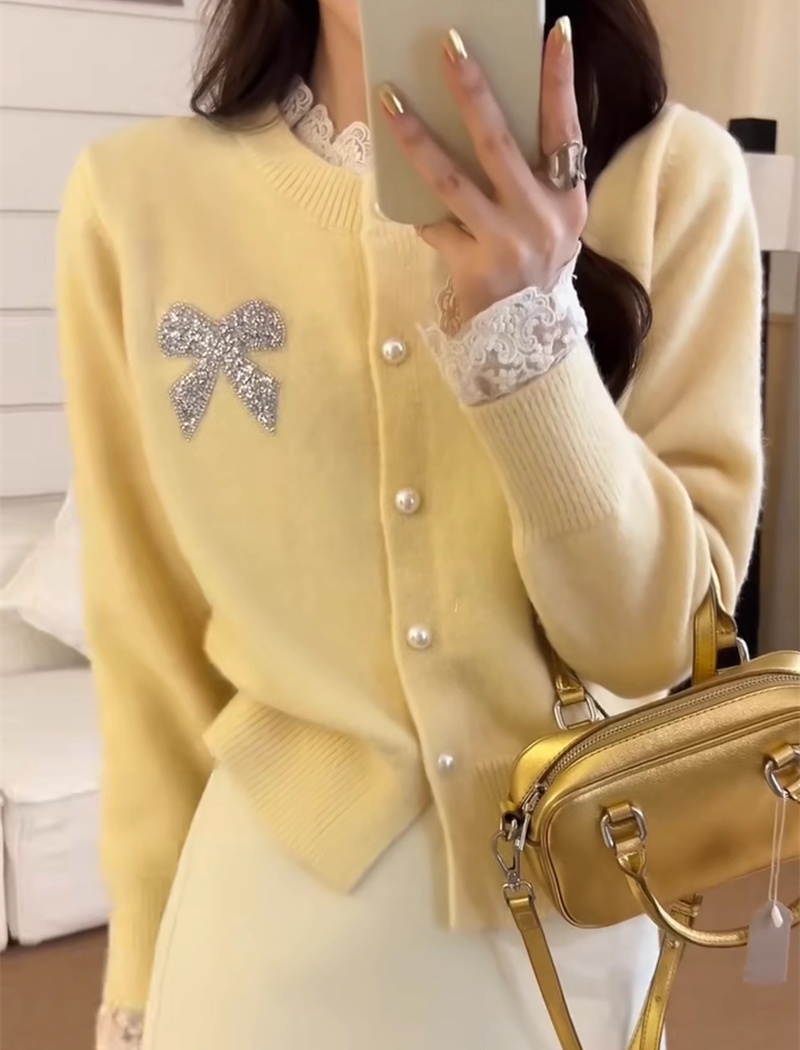 Lace cardigan sweet style sweater for women