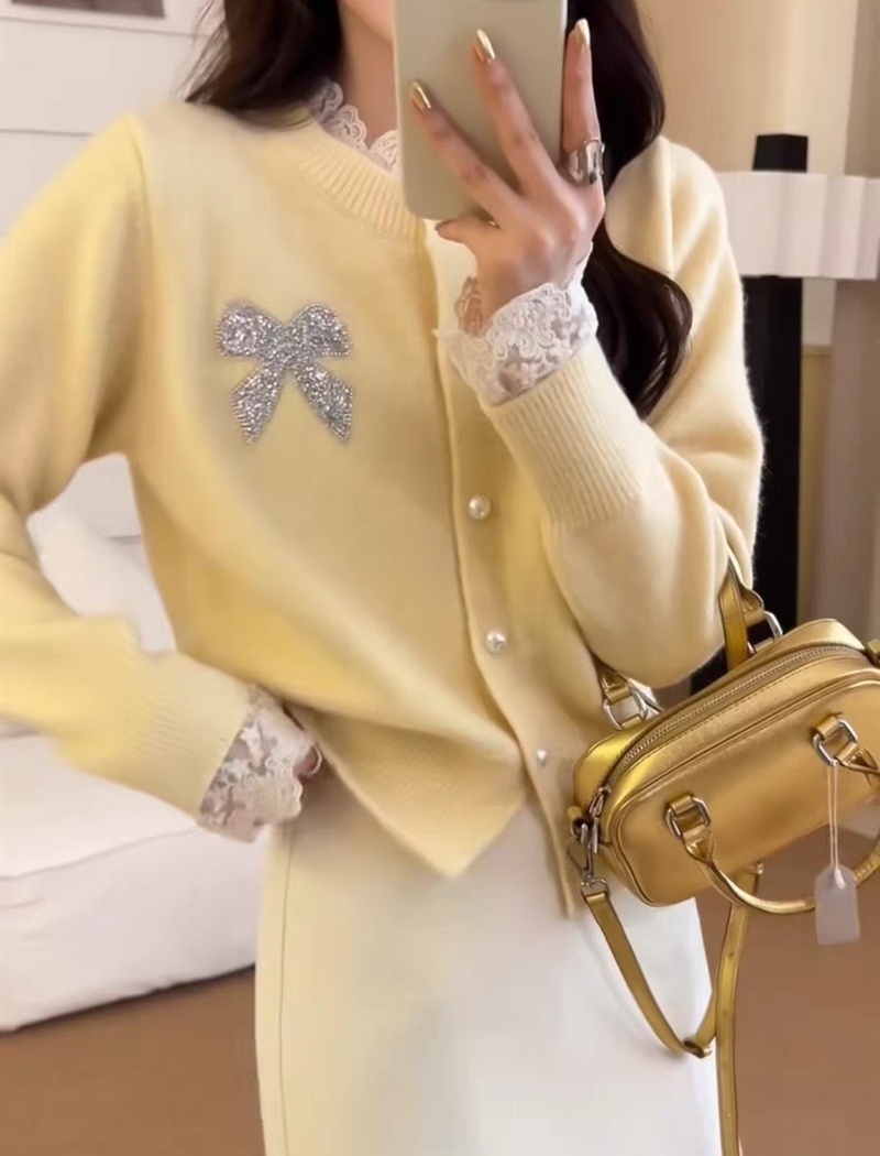 Lace cardigan sweet style sweater for women