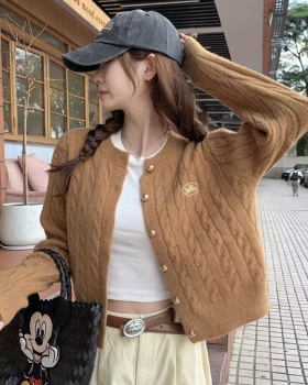 Korean style knitted sweater twist autumn coat for women