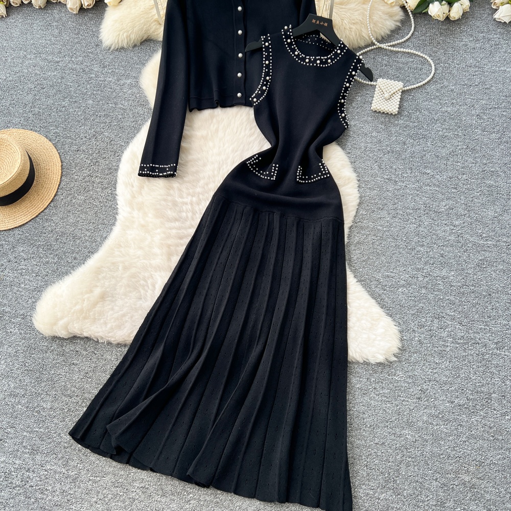 Chanelstyle round neck coat fashion cardigan for women