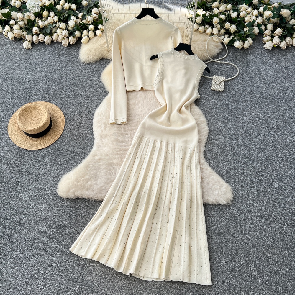 Chanelstyle round neck coat fashion cardigan for women