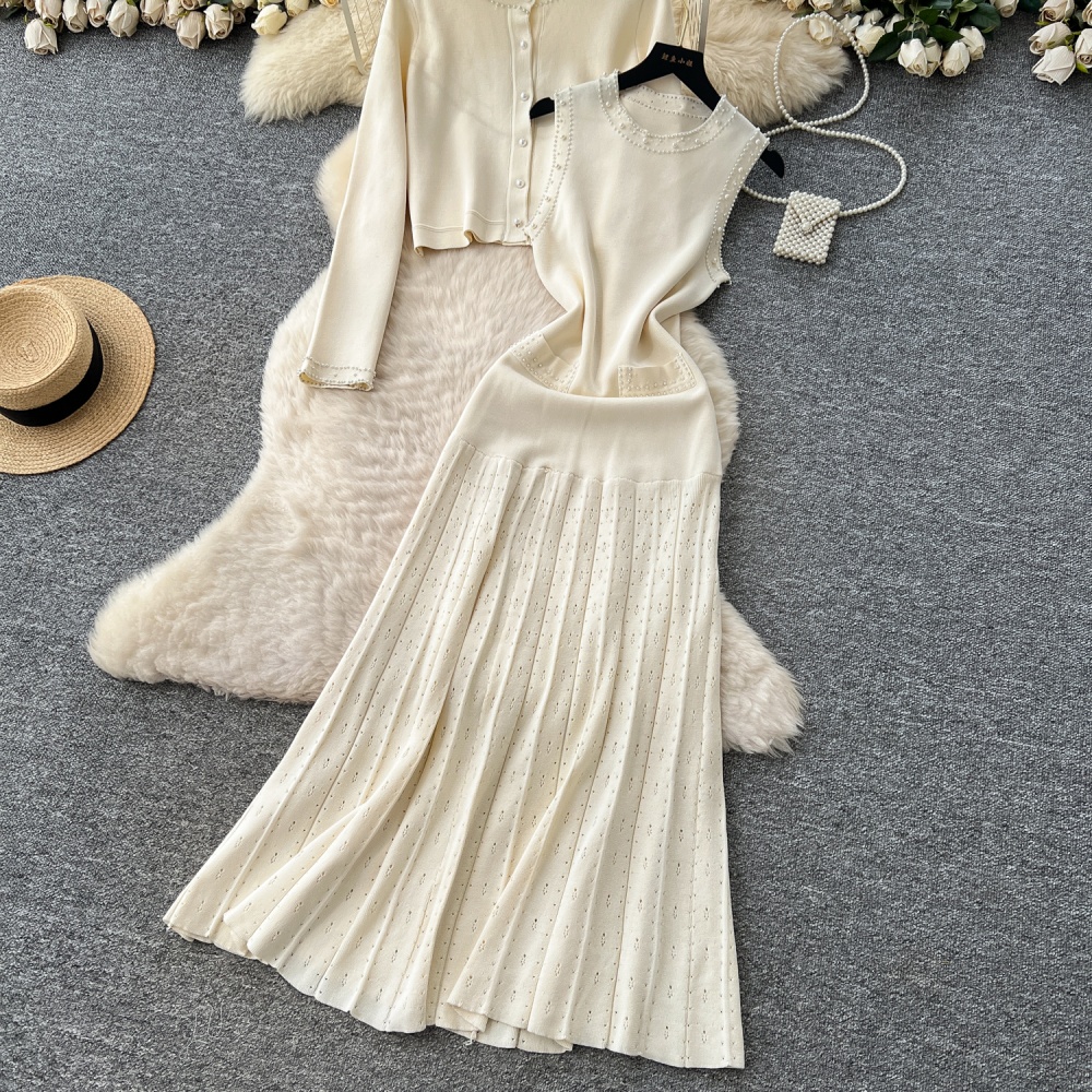 Chanelstyle round neck coat fashion cardigan for women