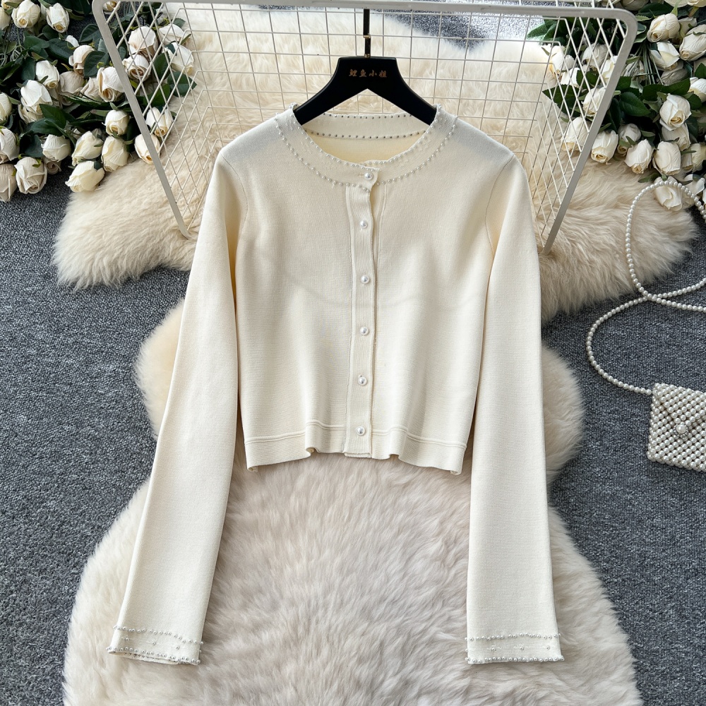 Chanelstyle round neck coat fashion cardigan for women