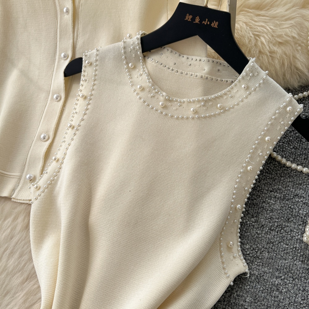 Chanelstyle round neck coat fashion cardigan for women