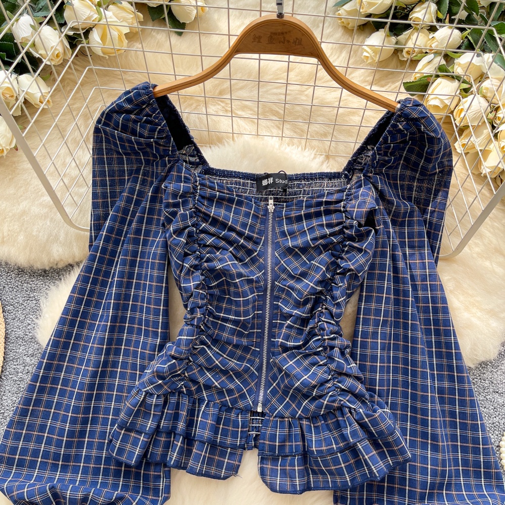Tender unique tops show young puff sleeve shirt for women