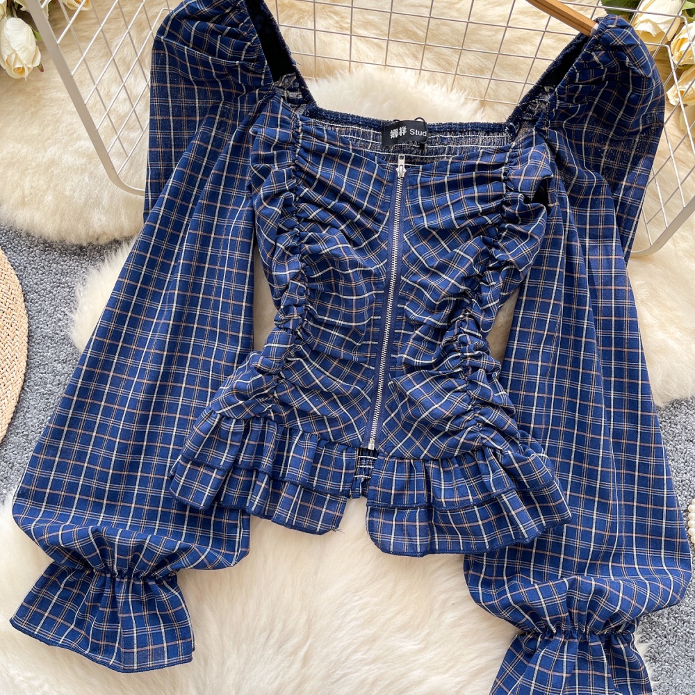 Tender unique tops show young puff sleeve shirt for women