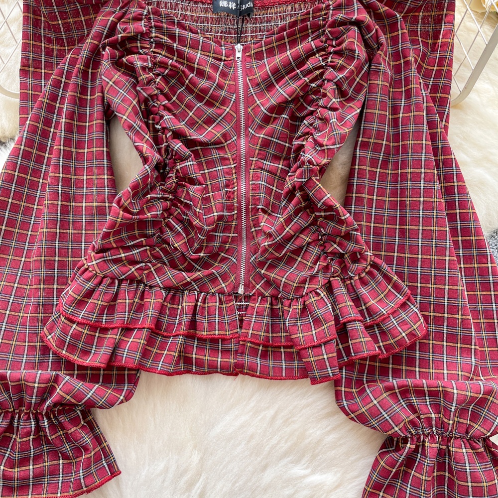 Tender unique tops show young puff sleeve shirt for women