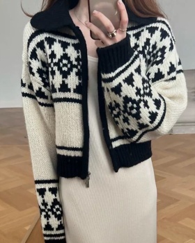 Jacquard winter coat show young sweater for women
