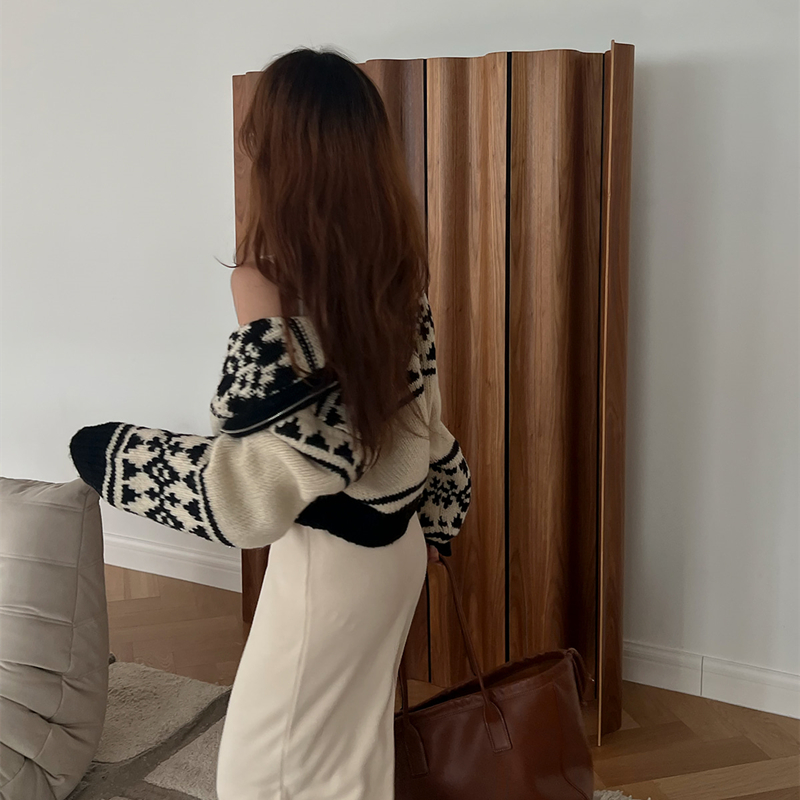 Jacquard winter coat show young sweater for women