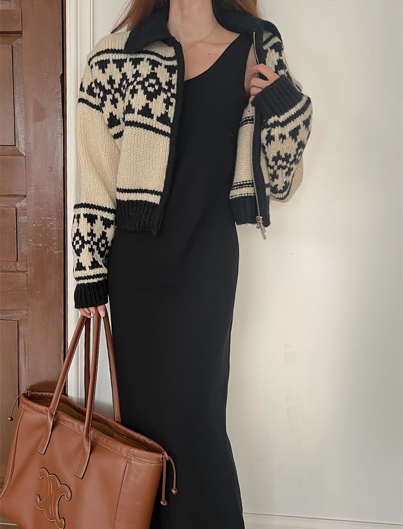 Jacquard winter coat show young sweater for women