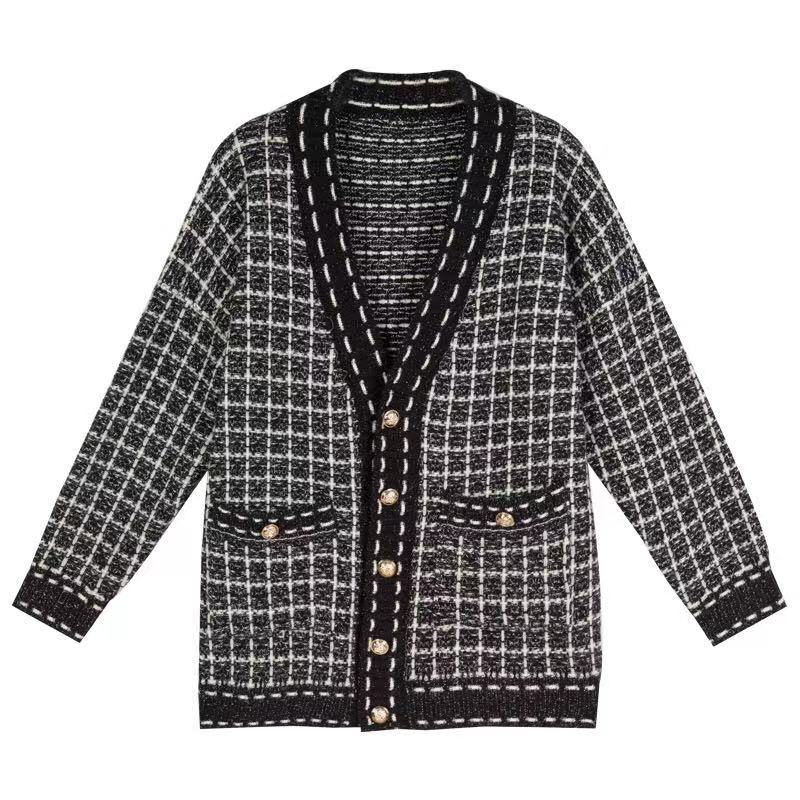 Korean style lazy cardigan wears outside coat for women