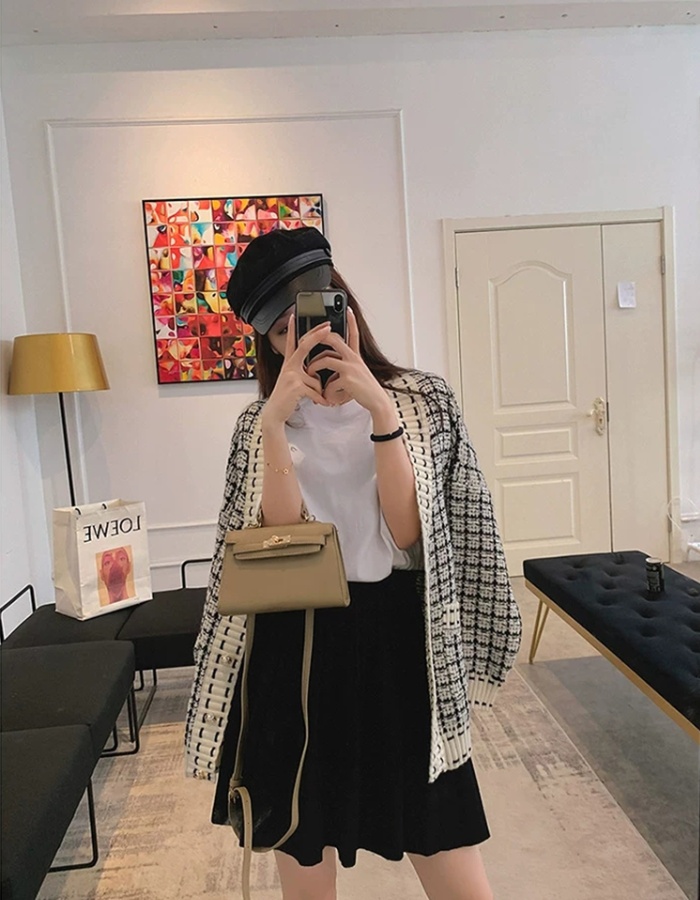 Korean style lazy cardigan wears outside coat for women