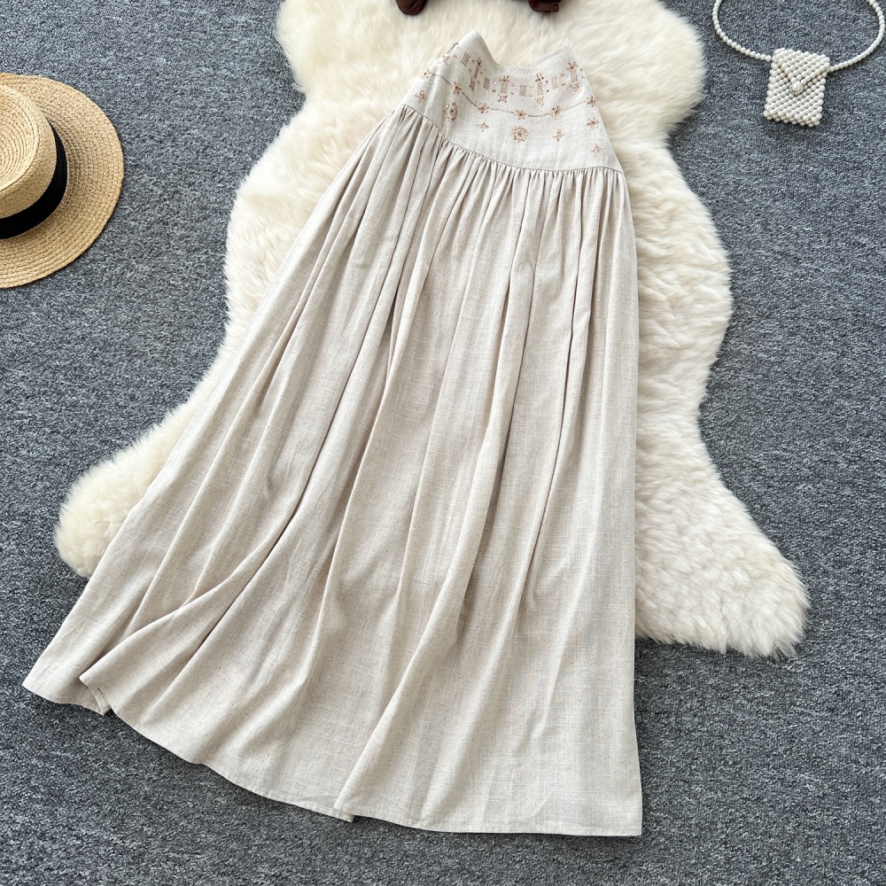 Cross sleeveless tops drape halter skirt a set for women