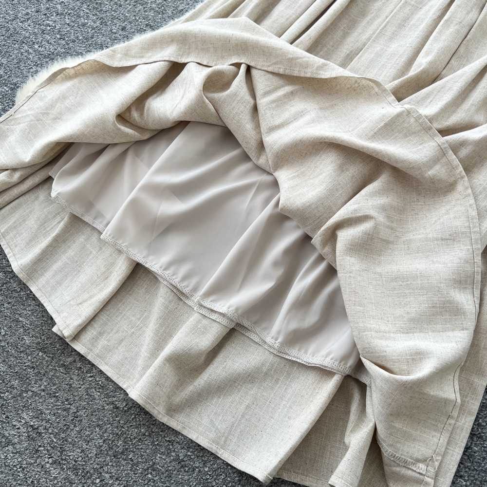 Cross sleeveless tops drape halter skirt a set for women