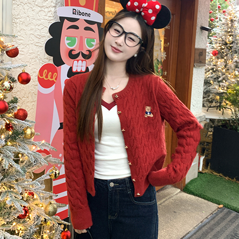 Knitted autumn twist cardigan winter Korean style coat