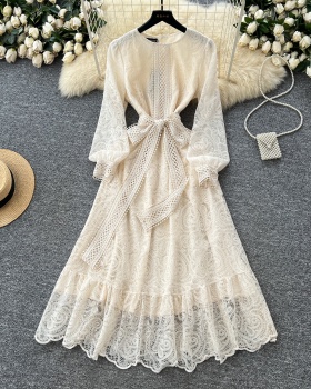 Long sleeve long dress bandage dress for women