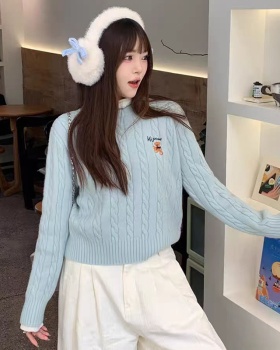 Autumn and winter knitted lazy tops round neck cubs sweater