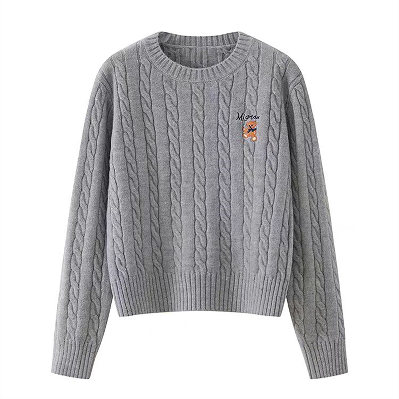 Autumn and winter knitted lazy tops round neck cubs sweater