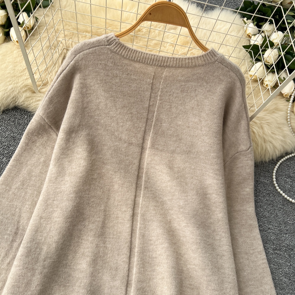 Knitted Casual sweater slim long pants 2pcs set for women